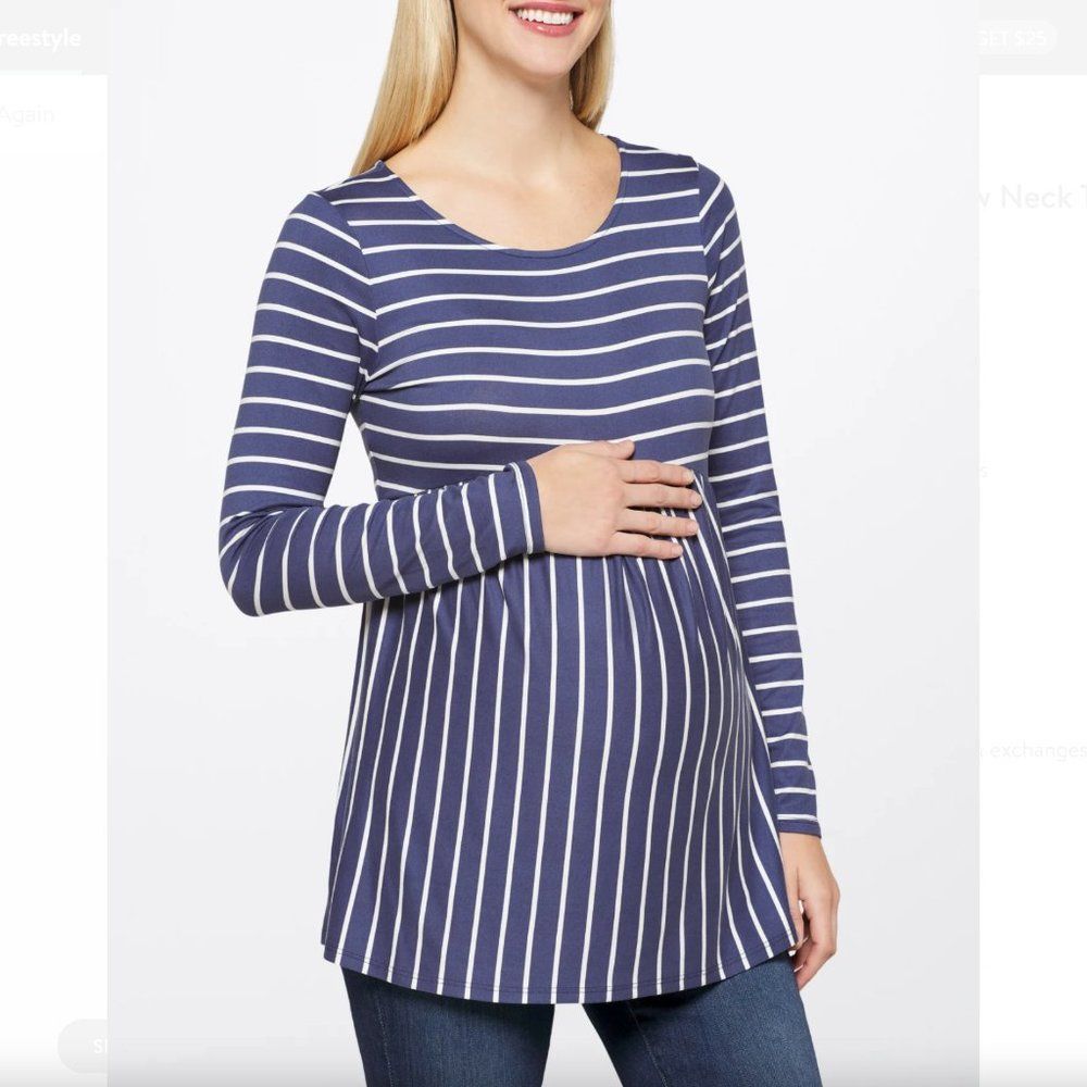 NWOT Full Moon Lilia Maternity Crew Neck Top